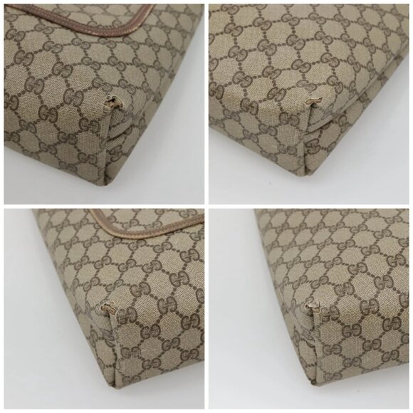 GUCCI GG Supreme Web Sherry Line Tote Bag PVC Beige Gold - Picture 15 of 15